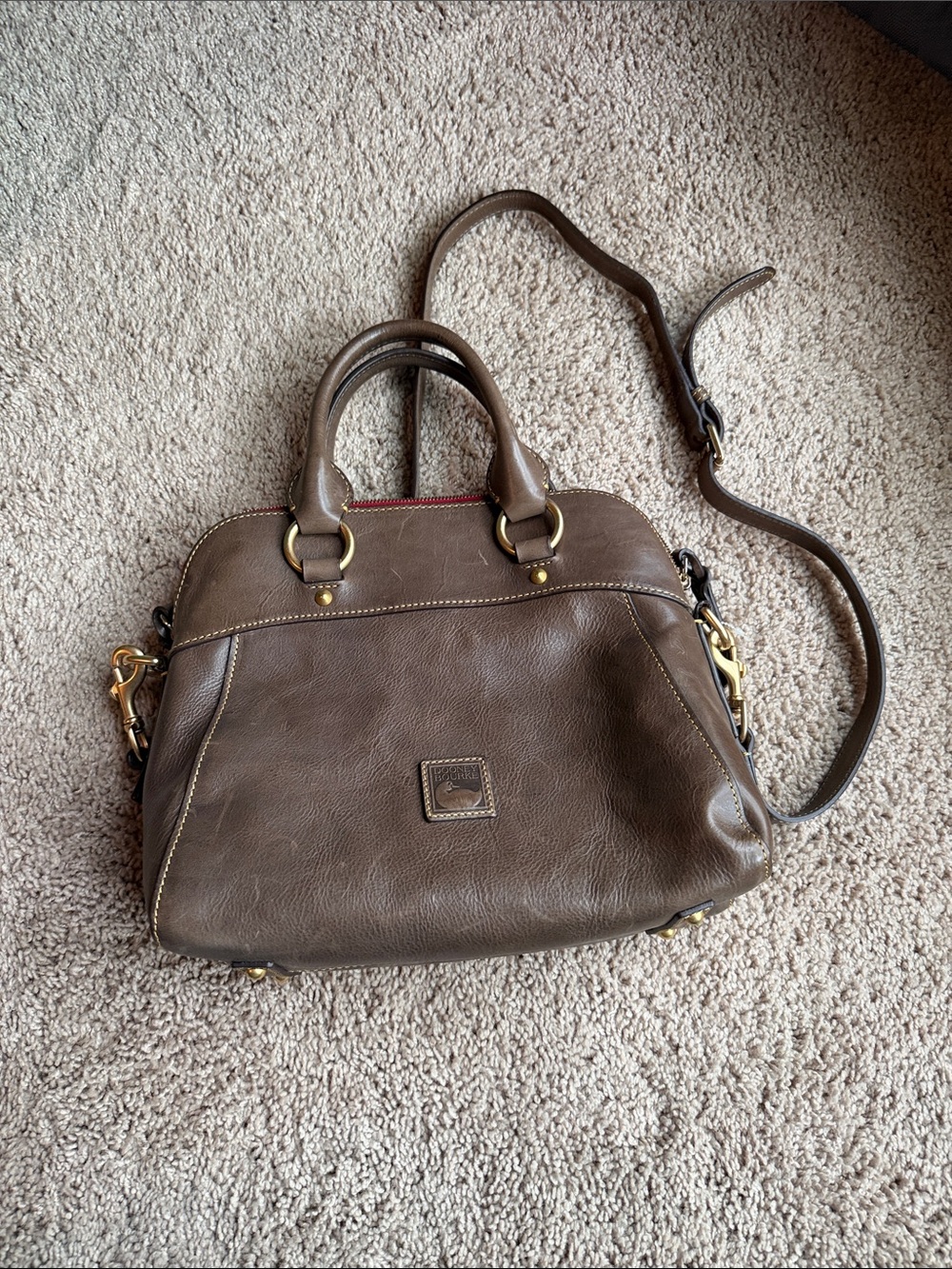 Classic Brown Leather Satchel Handbag